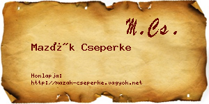 Mazák Cseperke névjegykártya